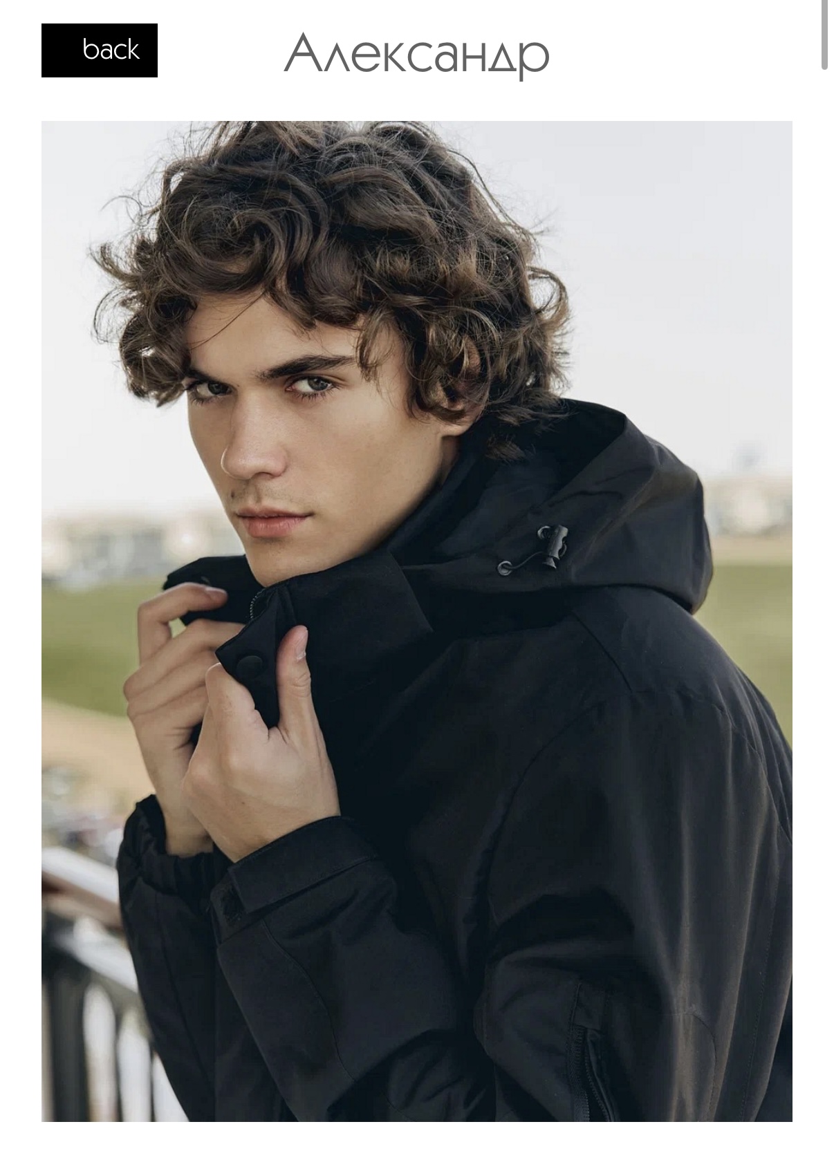 Alex, represented by Respect Models · Portfolio